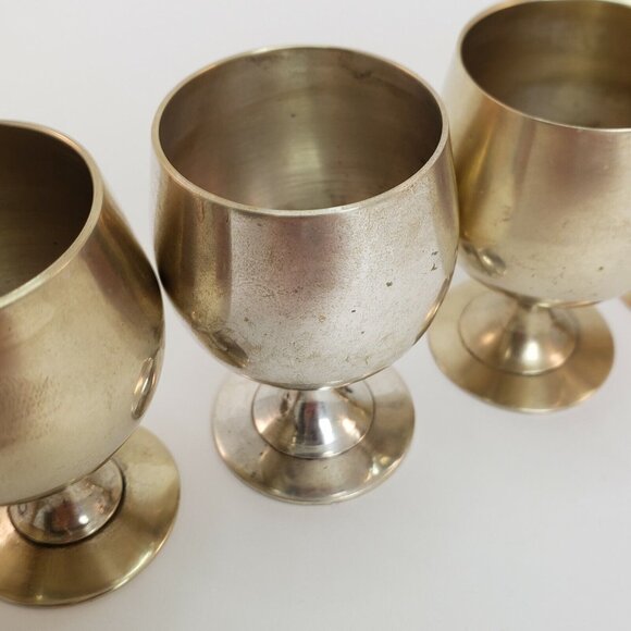 Leonard Silver Plate Goblet Lot Liqueur Snifter Cordial Shot Mini Glass Cup EPNS - Picture 6 of 11